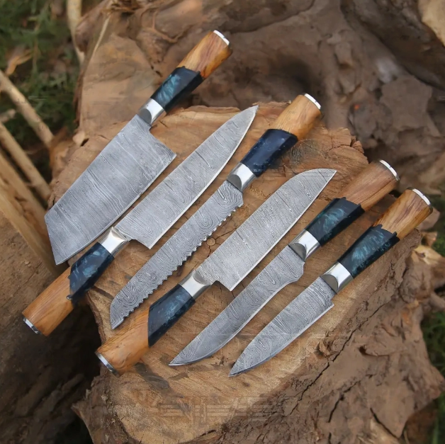  6 Pieces Damascus Chef Knife