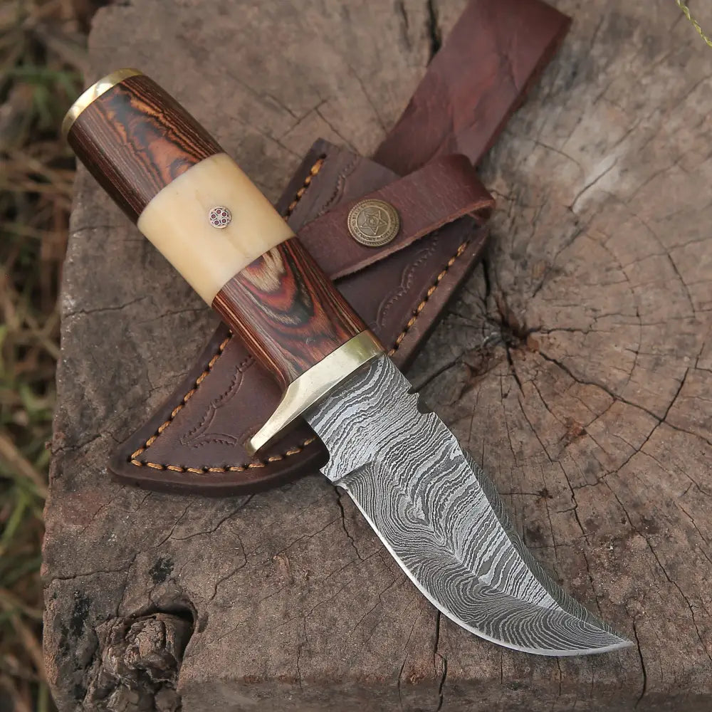 Custom Damascus Camping Knife