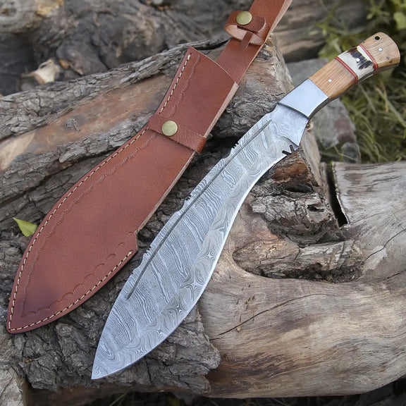 Damascus steel Kukri Knife