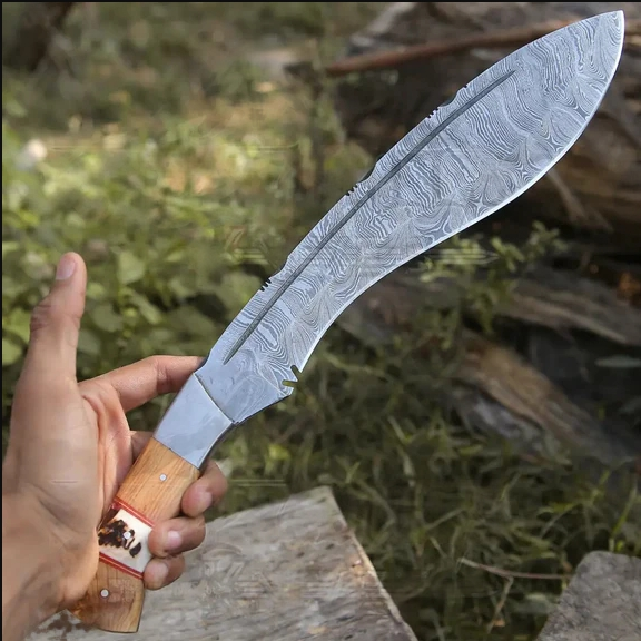 Forged Kukri Knife Survival With Olive Wood 