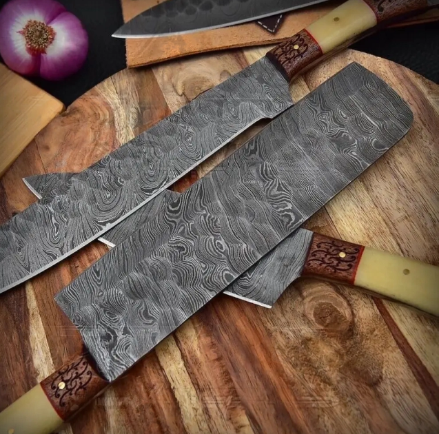 Handmade Chef Knife Set Damascus Steel 