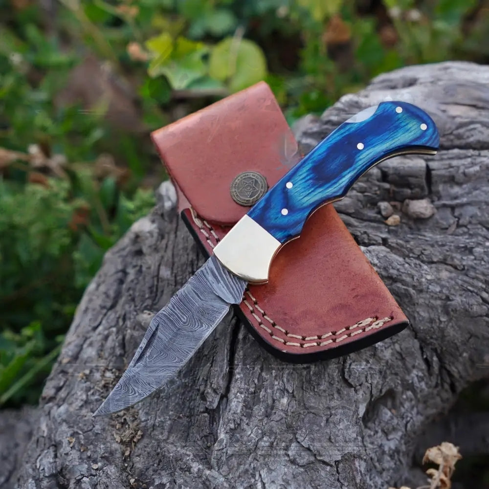 Handmade Damascus Steel Folding Knife