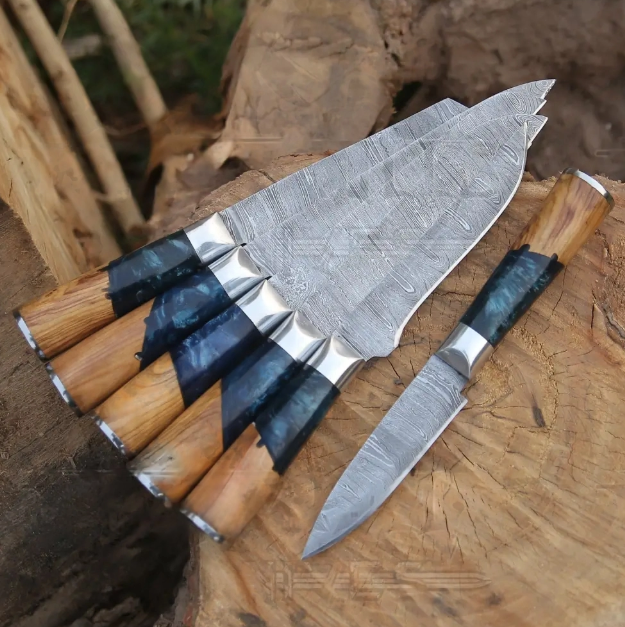  Kitchen Knife Set with Leather Cover