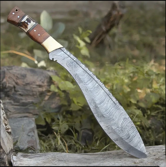 Kukri Knife With Olive Wood