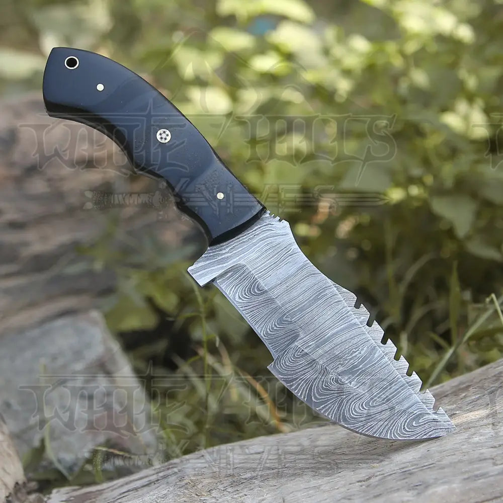 Custom Handmade Forged Damascus Steel Tracker Hunting Bushcraft Knife Survival EDC 10” With Micarta Handle WH 9010