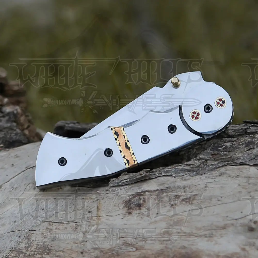 Handmade Folding Pocket Knife - 8" Handmade Gift Knife - Semi Stainless - Camping Pocket Knife