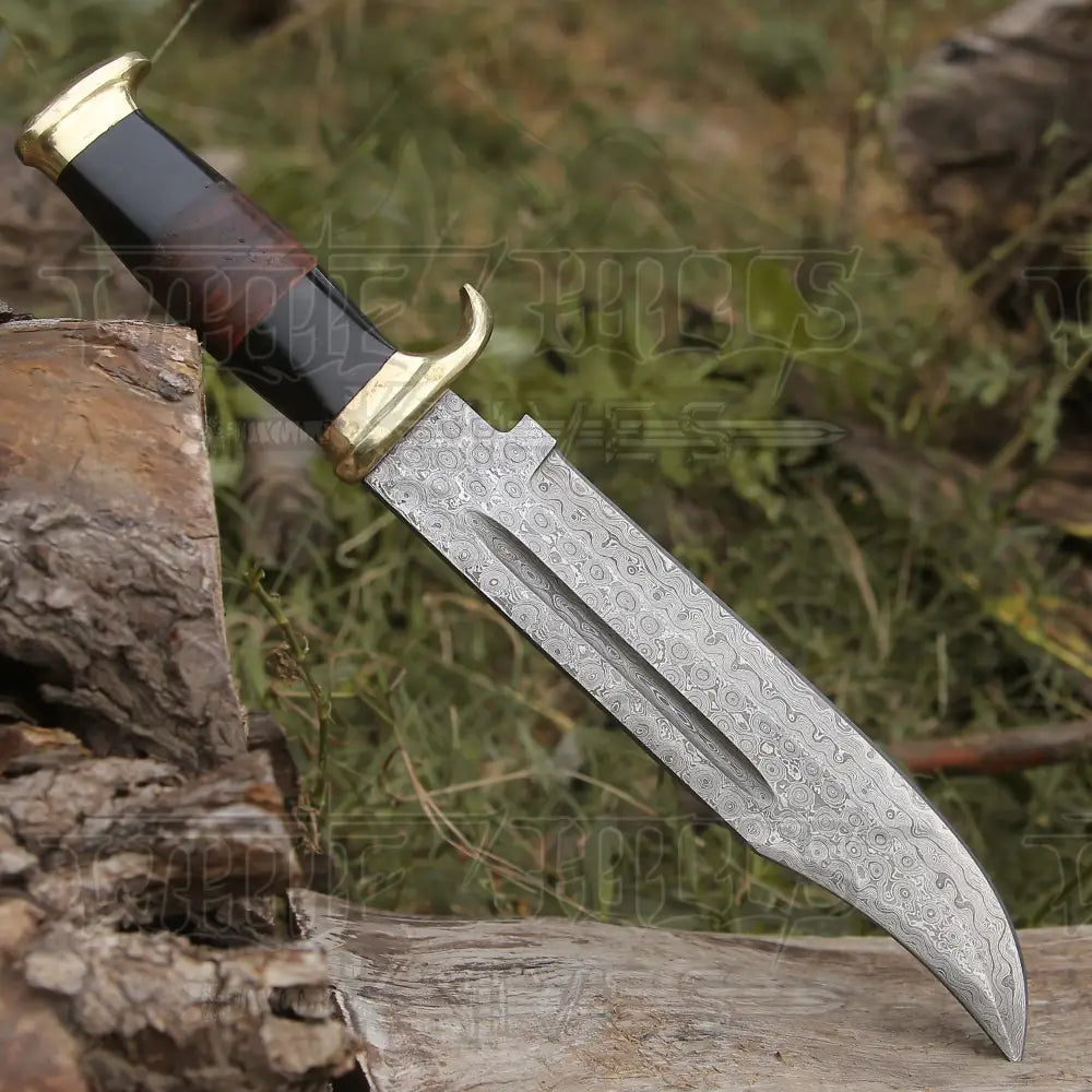 HANDMADE FORGED DAMASCUS Steel Bowie Hunting Knife EDC - 15” Survival WH 4408