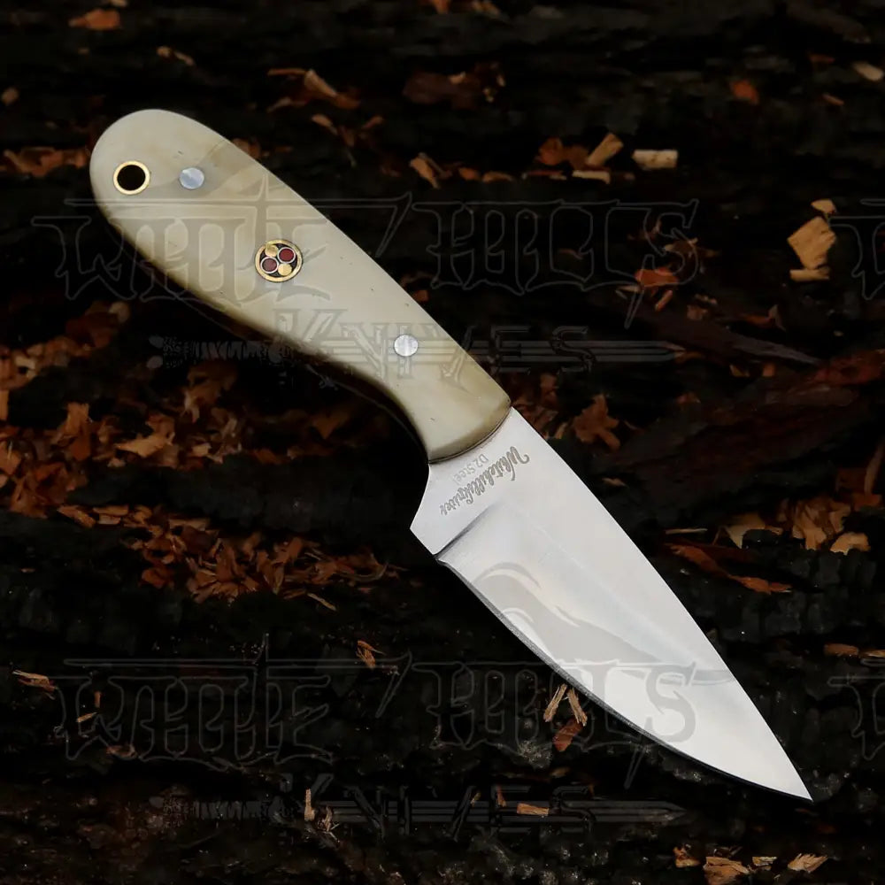 Handmade Forged Full Tang Skinner Knife - Camel Bone Handle - D2 Steel- 7 inches - SK-010