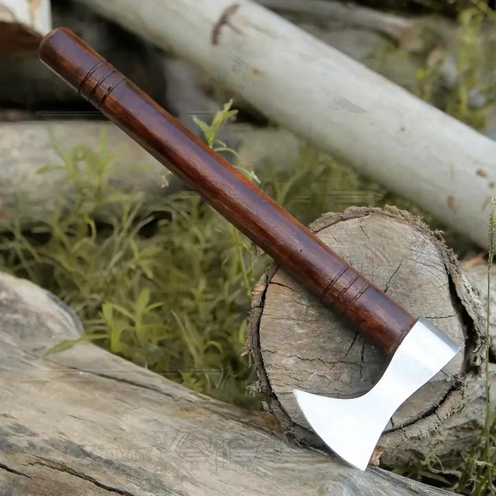 Small Forged Carbon Steel Axe with Rose Wood Shaft - Viking Axe X-103