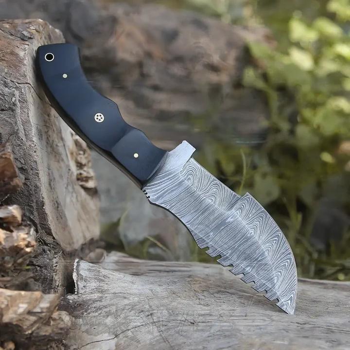 Custom Handmade Forged Damascus Steel Tracker Bushcraft Knife Survival EDC 10” With Micarta Handle WH 9010