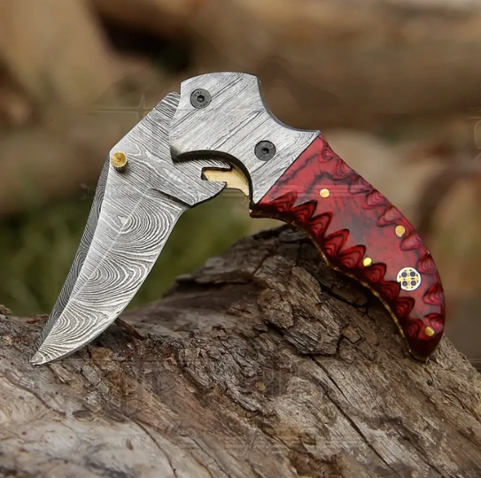 Red Handle Knife with Sharp Stainless Steel Blade