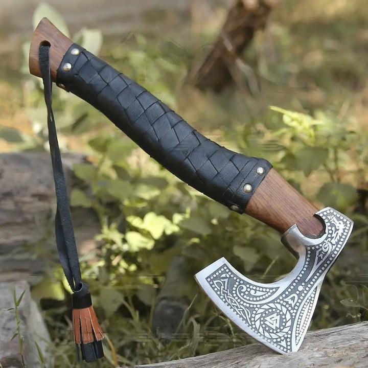  Handcrafted carbon steel axe for camping and outdoors 