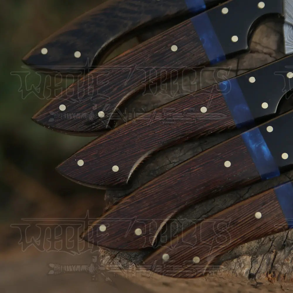 The Orchid - Handmade Damascus Chef Knife Set - 5 Pieces Forged Kitchen Knife Set