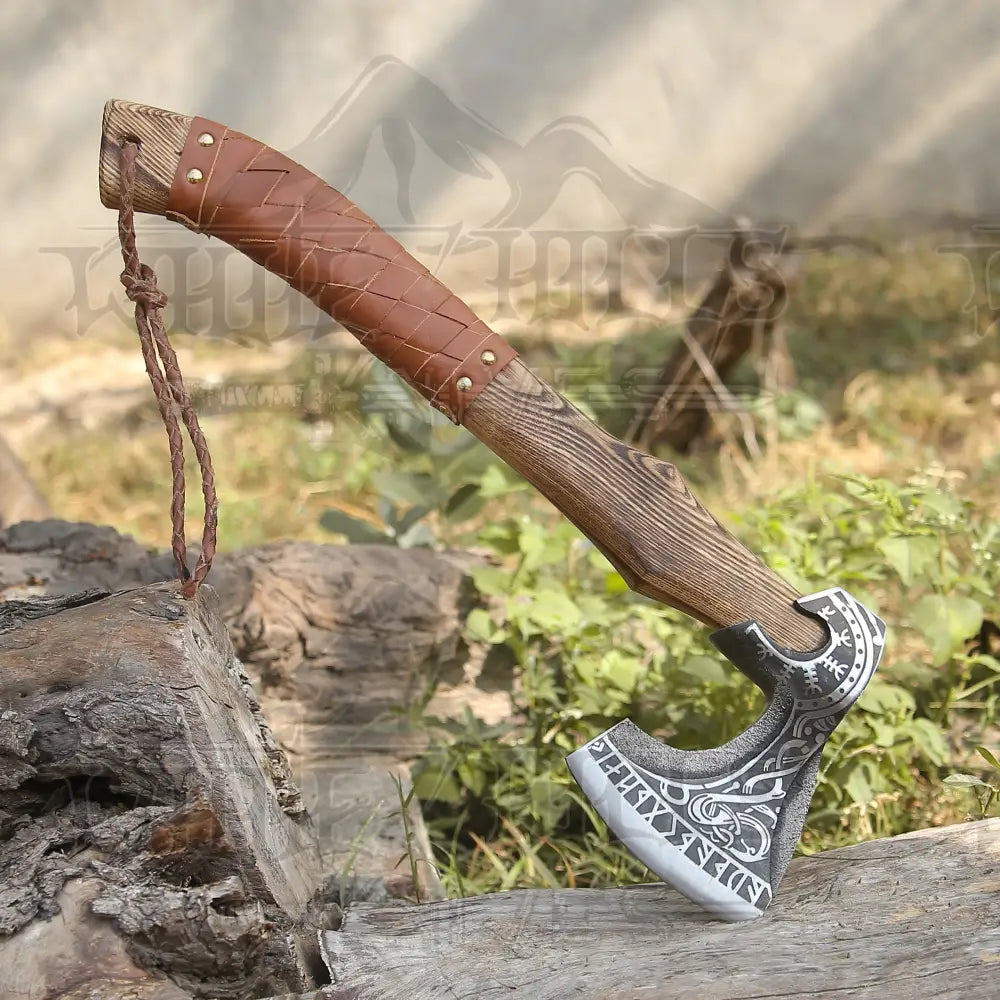 Viking Axe with Dark Wood Shaft, Viking Bearded Camping Axe X800-19