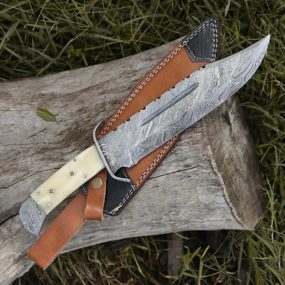 wood handle bowie knife